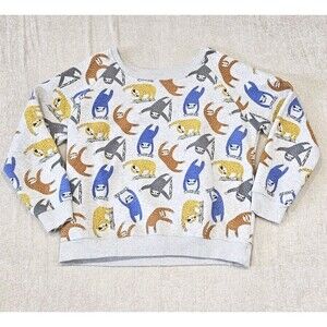 SM Wardrobe Women’s Large Quirky Pullover Long Sleeve Sloth Quality Sweatshirt